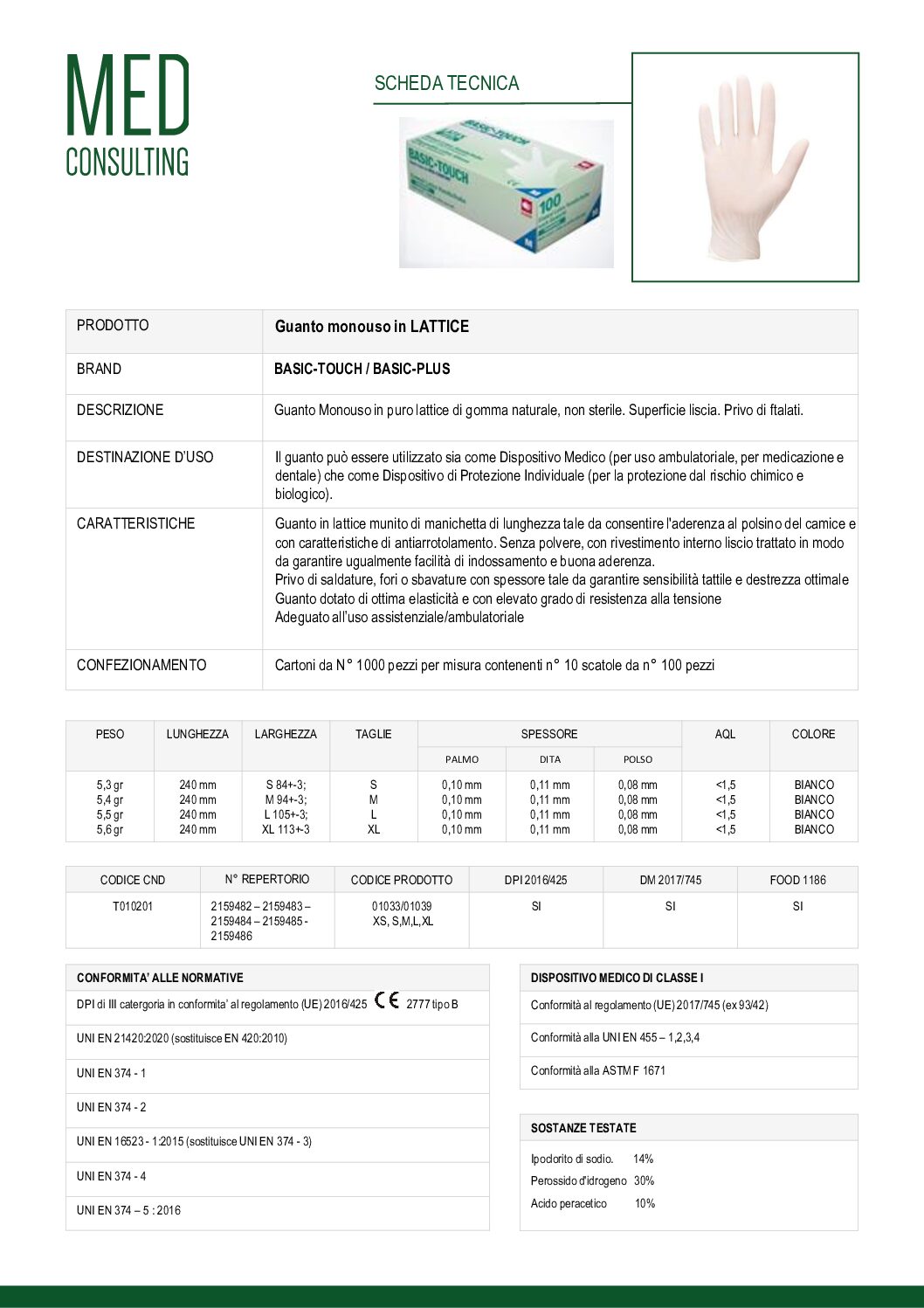 11 SCHEDA TECNICA LATTICE AMPRI BASIC TOUCH
