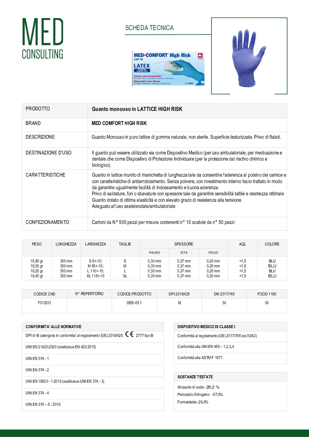 13 SCHEDA TECNICA MED COMFORT HIGH RISK