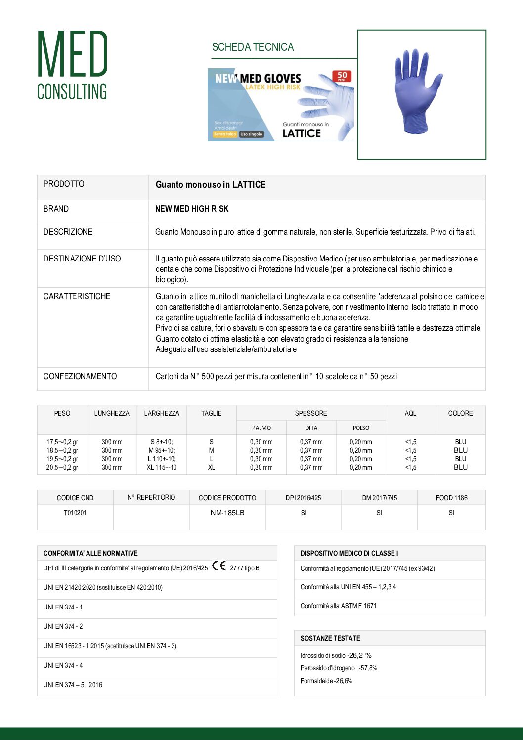 14 SCHEDA TECNICA LATTICE HIGH RISK NEW MED